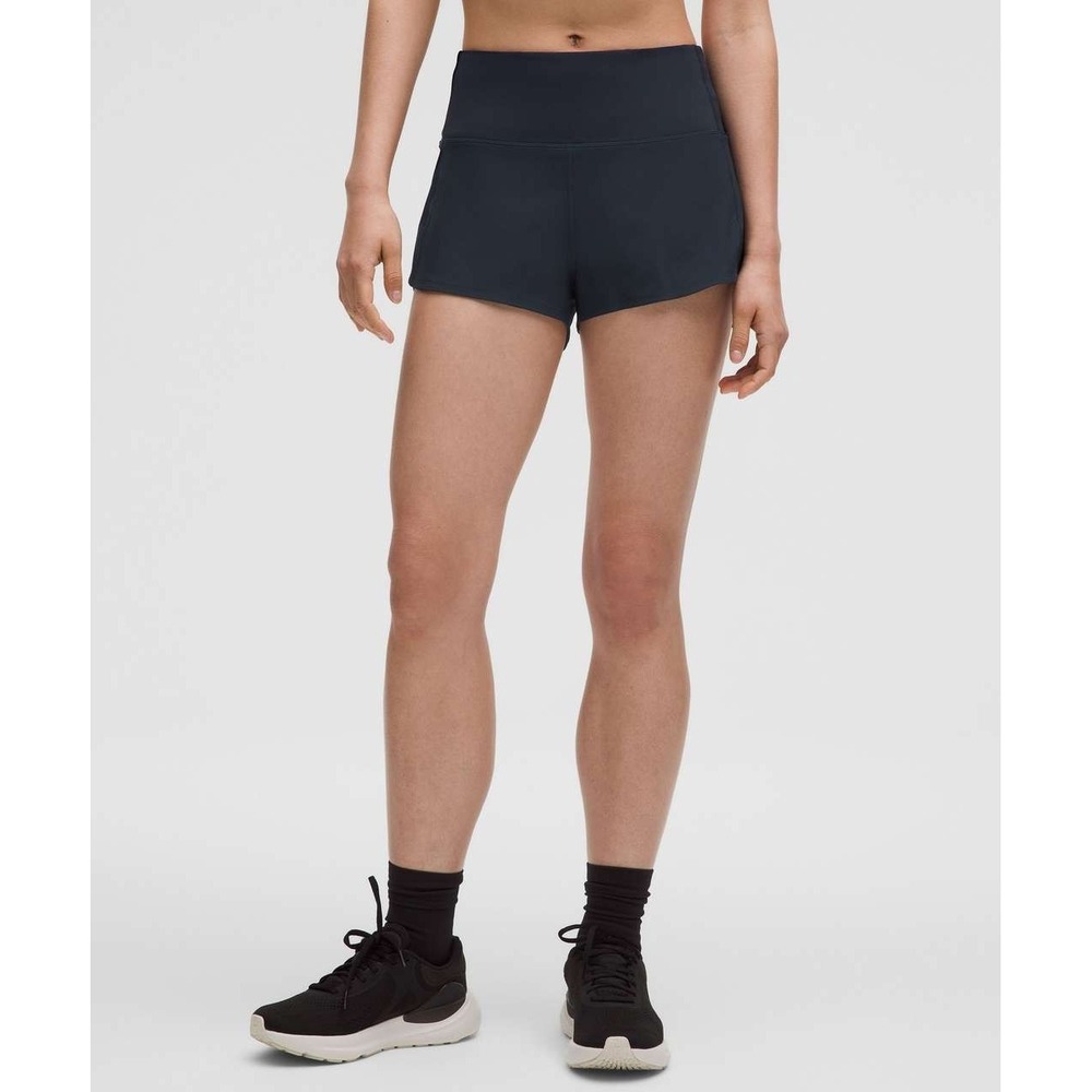 Black Lululemon Women's Speed Up Short High Rise 2.5" *Lined Size 2 True Navy